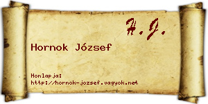Hornok József névjegykártya