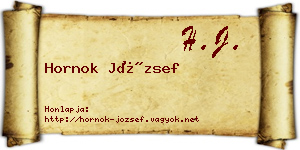 Hornok József névjegykártya